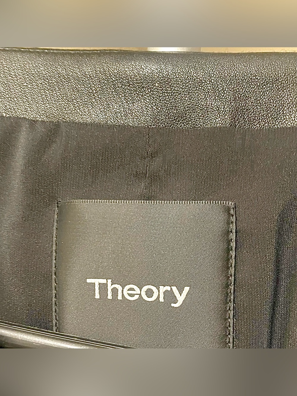 Theory Clean Fitted Stretch Lambskin Leather Peplum Zip Jacket 4 S Black Blazer - Picture 5 of 12